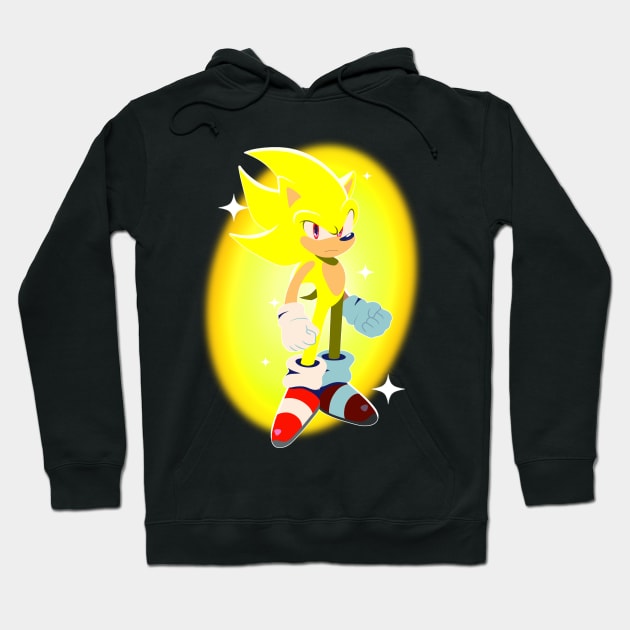 Super Sonic in Rise of the Wisps style Hoodie by El Prisas Blue Blur Boutique